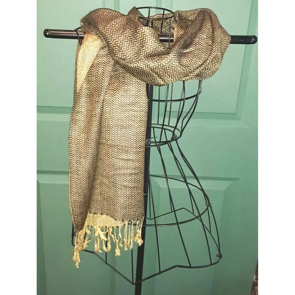 Olive and Black Chevron Scarf/Wrap Casual or Dressy